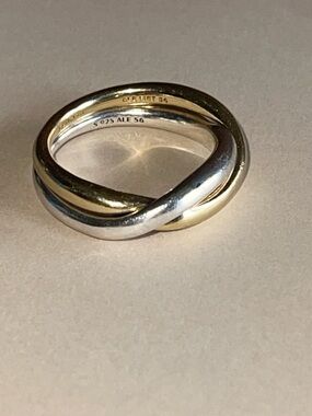 Pandora Interwoven Two-Tone Ring in Silver and Gold